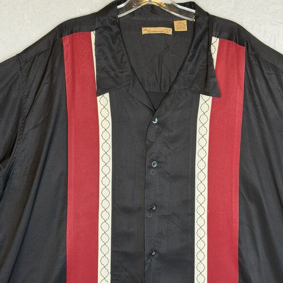 The Havanera Company Men's Shirt Size 3XLT Bowling Button Up Shirt Black Red - Picture 4 of 16
